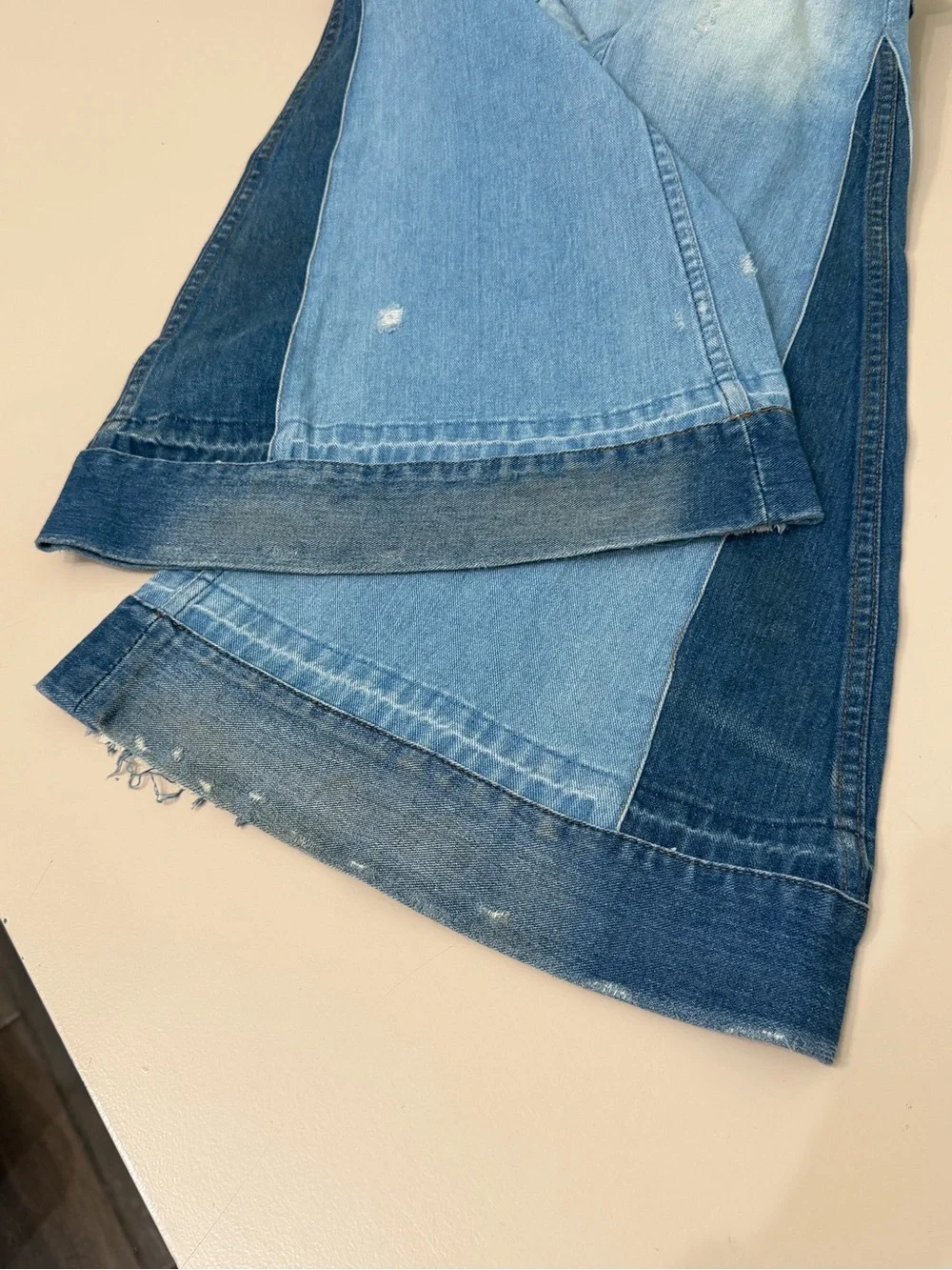 Rare Free People Festy Super Flare Patchwork Jeans in Selena Wash Size 26